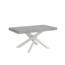 Tavolo Allungabile 200-304x90x77 cm Volantis Premium Cemento Telaio Bianco 