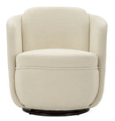 Poltrona Girevole Torino Crema 70x72x75 cm in Ferro e Compensato e Spugna e Poliestere Crema      