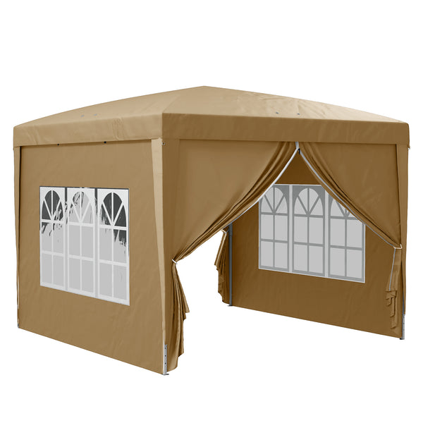 prezzo Gazebo da Esterno 3x3 m Pieghevole con 4 Pannelli Laterali in Acciaio e Tessuto Oxford Cachi