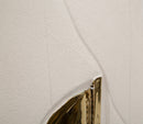 Decorazione Murale Nairobi 23,5x6,5x49,5 cm in Ceramica Bianco e Oro      