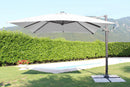 Ombrellone da Giardino con Led Pitagora 3x4 m in Alluminio Antracite Telo Grigio