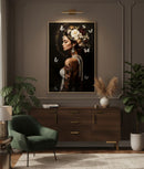 Stampa Dipinta su Tela Laccata Persian con Cornice 62x3,5x92 cm in Abete e Tela e Plastica      