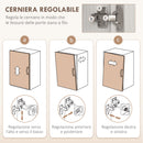 Mobile Cucina Multiuso Dispensa 101x39x180,5 cm in MDF Bianco e Legno  