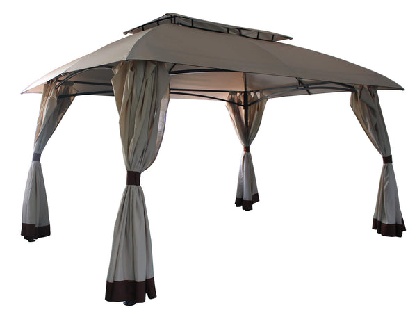 Gazebo da Giardino 4x3m in Acciaio e Poliestere Beige online