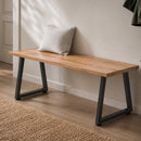 Set 2 Gambe per Tavolo 60x10x43 cm Trapezoidali con 12 Fori e 12 Viti Capacità 75 kg in Acciaio Nero      