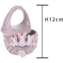 Set 4 Cestini Apribile con Conigli H 12 cm