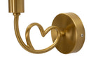 Lampada da Muro Lovy Gold 23x15x22 cm in Vetro e Ferro Oro e Bianco      