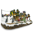 Villaggio Natalizio Innevato 37x16x18 cm con Luci Suoni e Movimento
