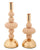 Porta Candele Galaxy Rosa Set 2 Pz Ø10x30 cm - Ø10x22 cm in Ferro Rosa e Oro