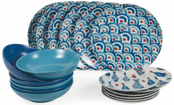 acquista Servizio Piatti 18 Pezzi in Porcellana e Gres Villa d'Este Home Tivoli Sashimi
