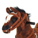Cavallo a Dondolo con Suoni in Peluche e Legno di Pioppo Marrone Scuro 