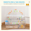 Gabbia per Criceti e Roditori 70x45x44 cm Tetto Apribile Trasparente