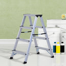 Scaletta Pieghevole in Alluminio 4 Gradini   Silver