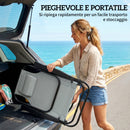 Set di 2 Sedie Campeggio 63x75x80 cm Portatili e Pieghevoli con Schienale Regolabile in Poliestere Grigio Chiaro      