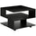Tavolino da Caffè Asimmetrico 60x60x45 cm con Ripiani e Piedini Regolabili in Legno Nero