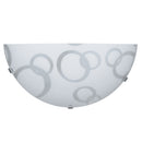 Applique 1xE27 Ganci Trasparenti Vetro Lastra Bianco Decorato Cerchi E-Energy Betta