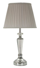 Lampada da Tavolo Silvery Ø30x56 cm in Metallo e Vetro e Tessuto Argento      
