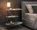 Comodino Saturno Ottanio 49,5x27,5x49,5 cm in Metallo Verde acqua      