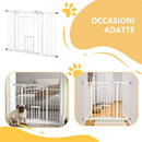 Cancellino per Cani taglia Piccola e Media 74-100x76 cm in Acciaio e PA Bianco