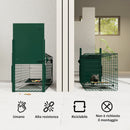 Gabbia Trappola per Animali Piccoli 80x25x30 cm Meccanismo di Chiusura in Acciaio Verde Scuro  