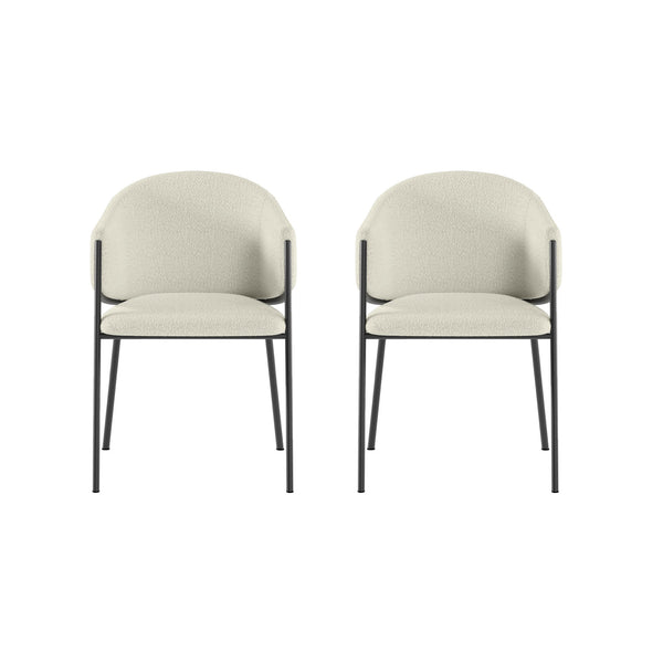 Set 2 Sedie Medea 53x60x78 cm in Tessuto Easy-Clean Bouclé Avorio online