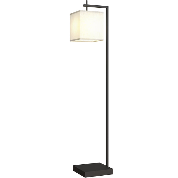 Lampada da Terra a LED con 10 Luminosità 9W e Telecomando 36x30x168 cm Paralume Effetto Lino Nero e Beige sconto