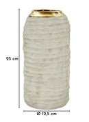 Vaso Lima Ø12,5x25 cm in Ceramica Grigio e Oro      