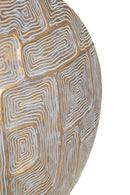 Vaso Resina Eclips 48x13x44,5 cm in Resina Oro e Bianco      