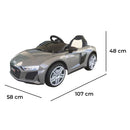 Macchina Elettrica per Bambini 12V Licenza Ufficiale Audi R8 New Spyder con Telecomando e Sedile in pelle Grigio
