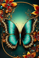 Stampa Decorata su Tela Laccata con Cornice Butterly 70x4x100 cm in Abete e Tela e Plastica      