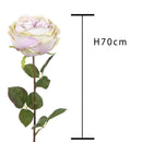Set 6 Rose Artificiali Cabbage Altezza 49 cm Viola