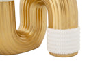 Vaso Bann 10,5x10,5x12,7 cm in Poliestere Oro e Bianco      
