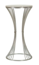 Tavolinetto Funnel Ø40x79 cm in Ferro e Marmo Argento      