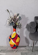 Vaso Rubic Ø29x59 cm in Resina Multicolor      
