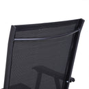 Set 2 Sedie da Giardino 58x64x94 cm Pieghevoli con Braccioli in Metallo e Texteline Nero      