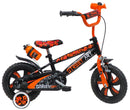 Bicicletta per Bambino 12" 2 Freni Gomme in EVA Street Art Nero/Arancione