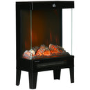 Camino Elettrico 2000W 40,5x20x62 cm con LED Effetto Fiamma Nero