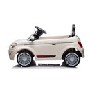 Macchina Elettrica per Bambini Fiat 500 12V 30W con Telecomando Luci e Suoni Bianco  