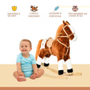 Cavallo a Dondolo per Bambini in Peluche con Suoni Marrone 