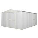 Casetta Box da Giardino in Lamiera di Acciaio Porta Utensili 360x430x210 cm Enaudi Bianca
