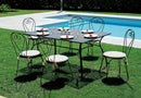 Tavolo Rettangolare da Giardino 160x100 cm in Ferro Vorghini Ticino Nero