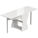 Tavolo da Pranzo Pieghevole 160x60x75 cm per 4 Persone con Ripiano in Legno Bianco      