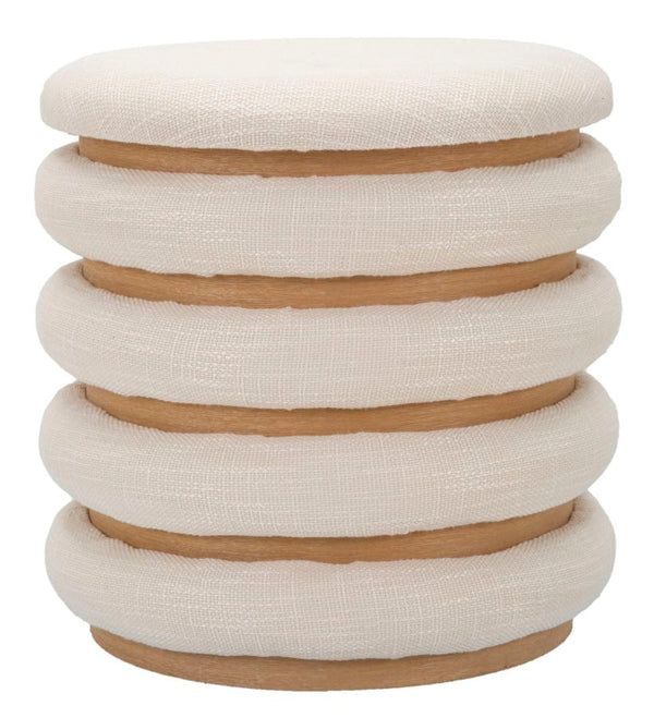 Puff Damasco Line Ø40x42 cm in MDF e Spugna e Poliestere e Cotone Naturale prezzo