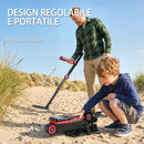 Metal Detector per Adulti 139x26x30 cm 4 Modalità Bobina IP68 Impermeabile Display LCD Nero      