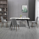 Set 4 Sedie Imbottite 47x55x86 cm in Poliestere e Acciaio Grigio