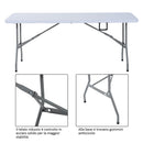 Tavolo da Campeggio Picnic Pieghevole Portatile Richiudibile in Valigia in PE 180x74x74 cm 