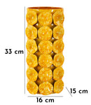 Vaso Drop 16x15x33 cm in Ferro Giallo      