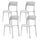 Set 4 Sedie Impilabili 85x45x56 cm in Polipropilene e Fibra di Vetro Kate Bianco