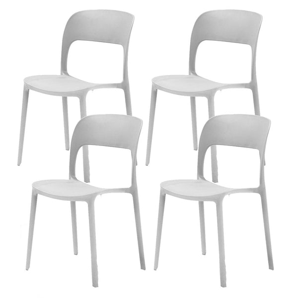 Set 4 Sedie Impilabili 85x45x56 cm in Polipropilene e Fibra di Vetro Kate Bianco sconto