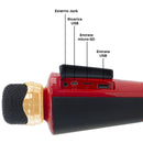 Microfono Karaoke Wireless Speaker Musica Bluetooth con USB per Feste Rosso